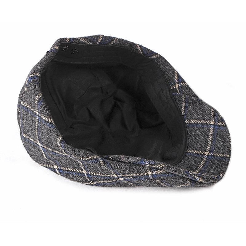 Casquette Plate en Coton à Carreaux - Clydestone 3