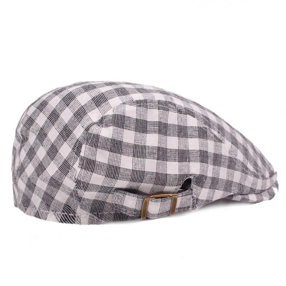 Casquette Plate en Coton à Carreaux - Damier 2