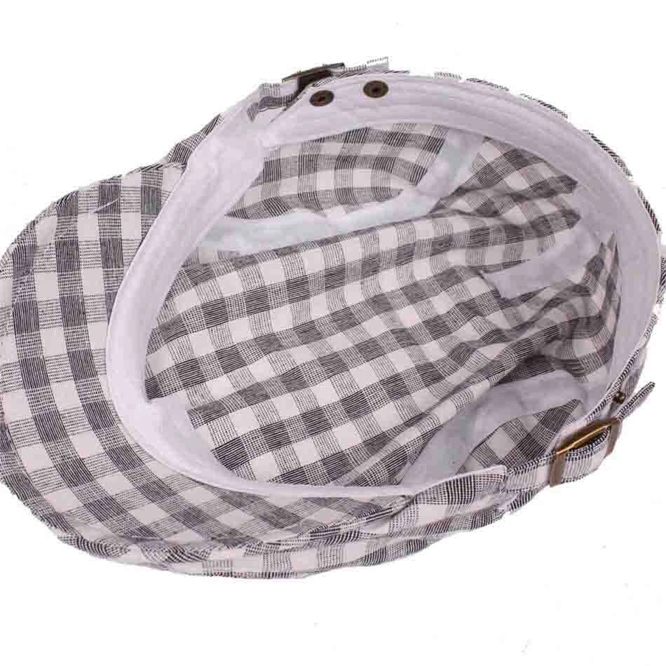 Casquette Plate en Coton à Carreaux - Damier 4