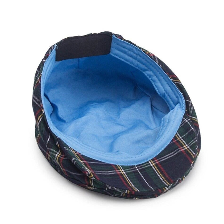 Casquette Plate en Coton à Carreaux - Edimbourg 4