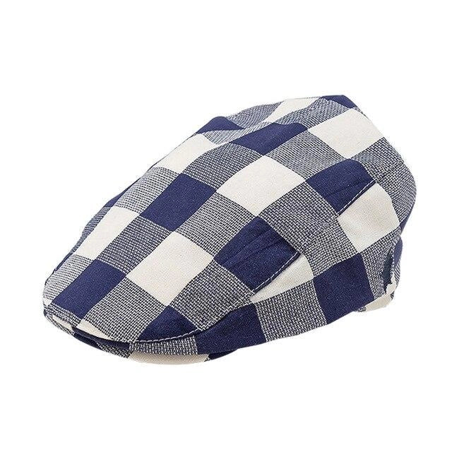 Casquette Plate en Coton à Carreaux - Marinette 1