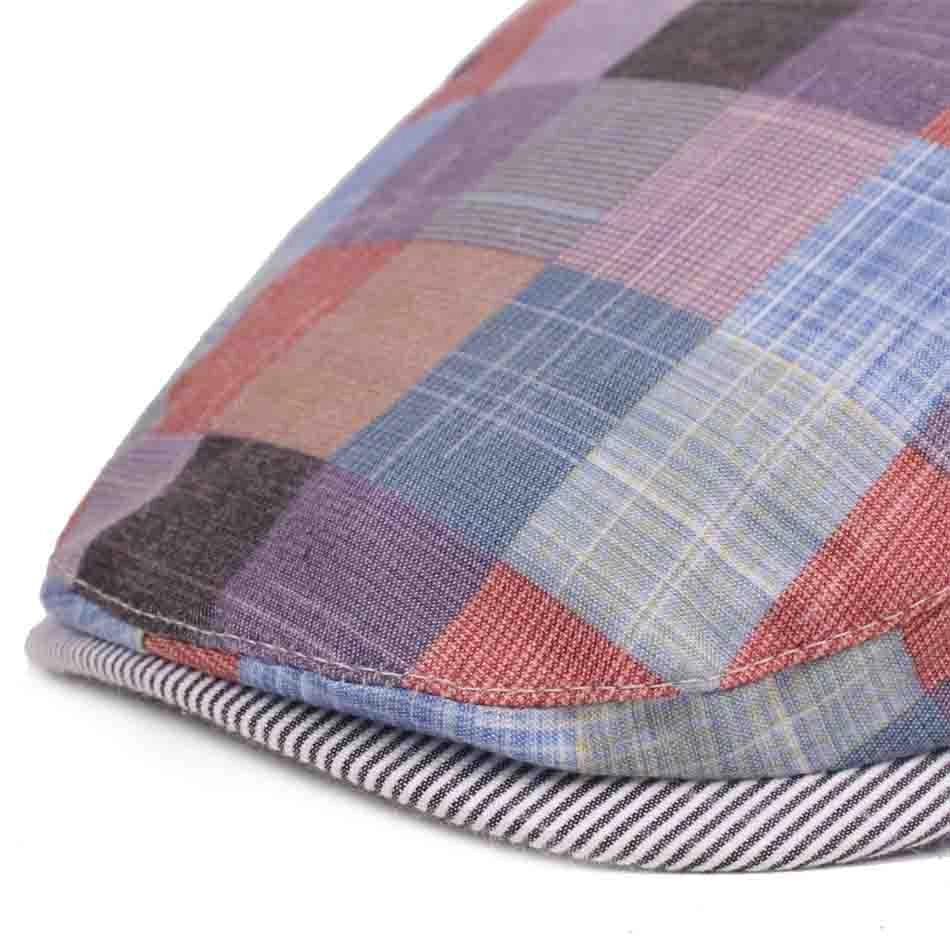Casquette Plate en Coton à Carreaux - Pastelwick 2
