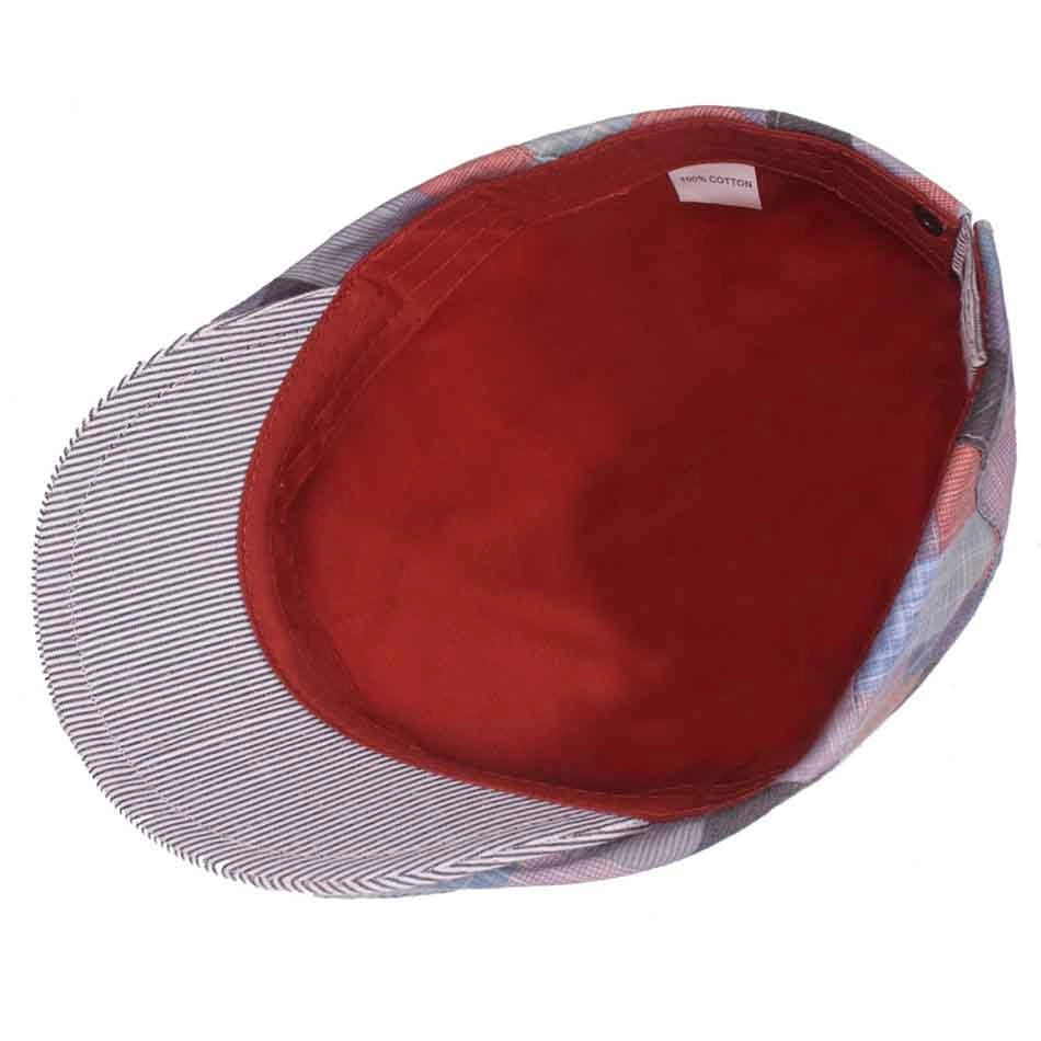 Casquette Plate en Coton à Carreaux - Pastelwick 4