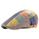 Casquette Plate en Coton à Carreaux - Patchwork