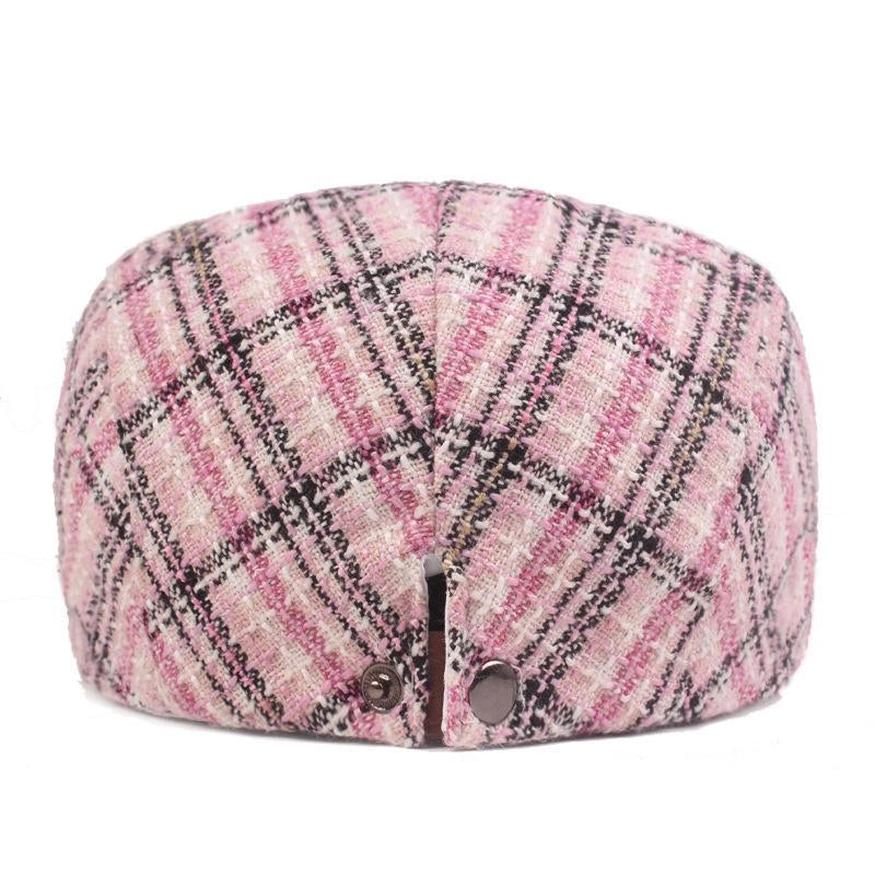 Casquette Plate en Coton à Carreaux - Rosaline 3