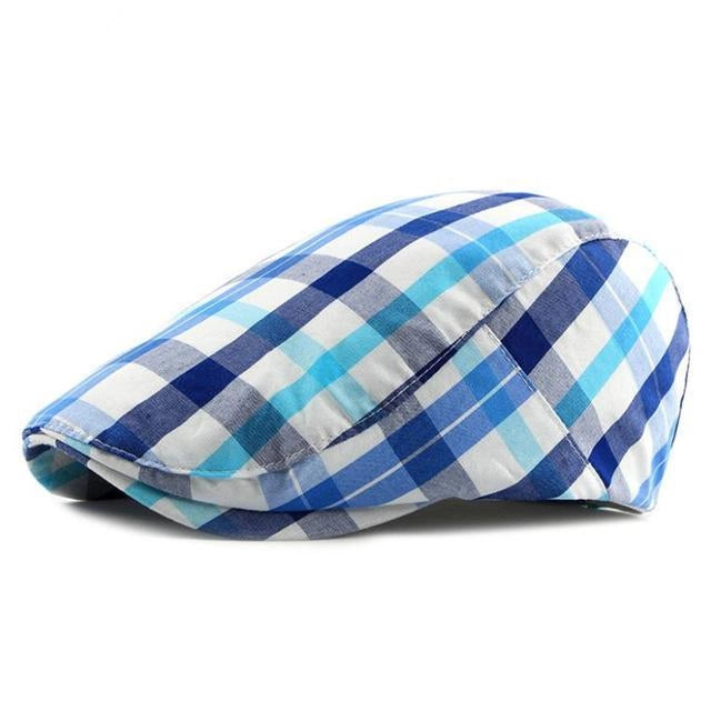 Casquette Plate en Coton à Carreaux - Seersucker 1
