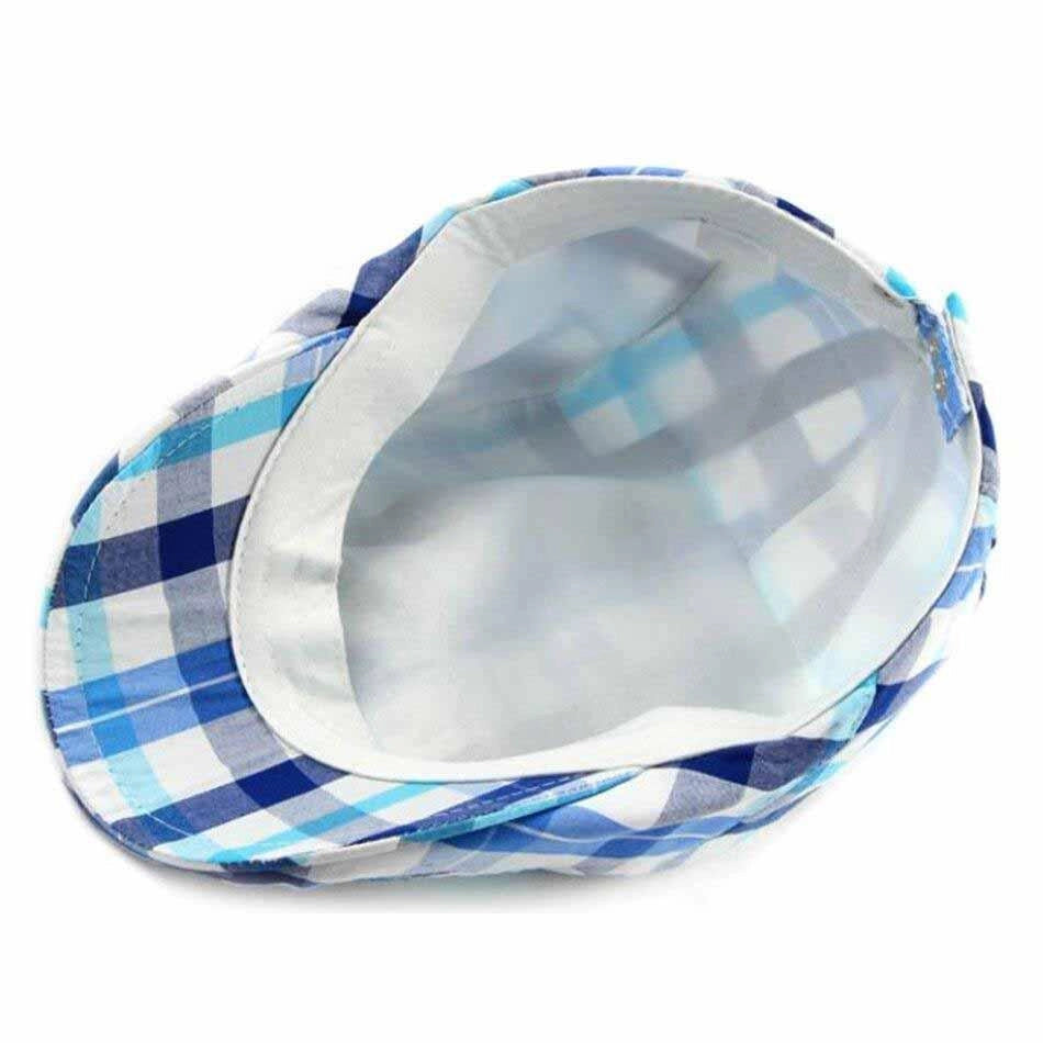 Casquette Plate en Coton à Carreaux - Seersucker 4