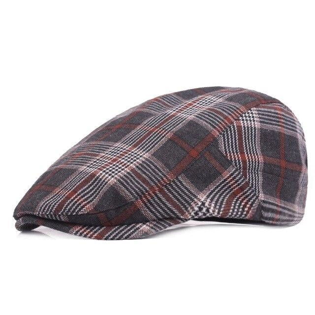 Casquette Plate en Coton à Carreaux Vintage - Sunderland 1