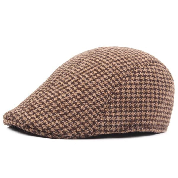 Casquette Plate en Coton à Pied-de-Poule - Houndstooth 1