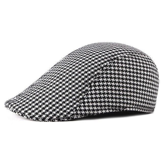 Casquette Plate en Coton à Pied-de-Poule - Monochrome 1