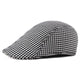 Casquette Plate en Coton à Pied-de-Poule - Monochrome