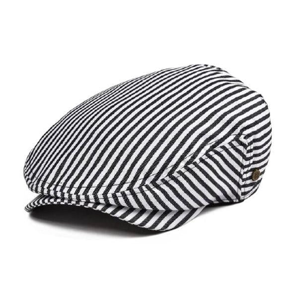 Casquette Plate en Coton à Rayures - Amiral 1