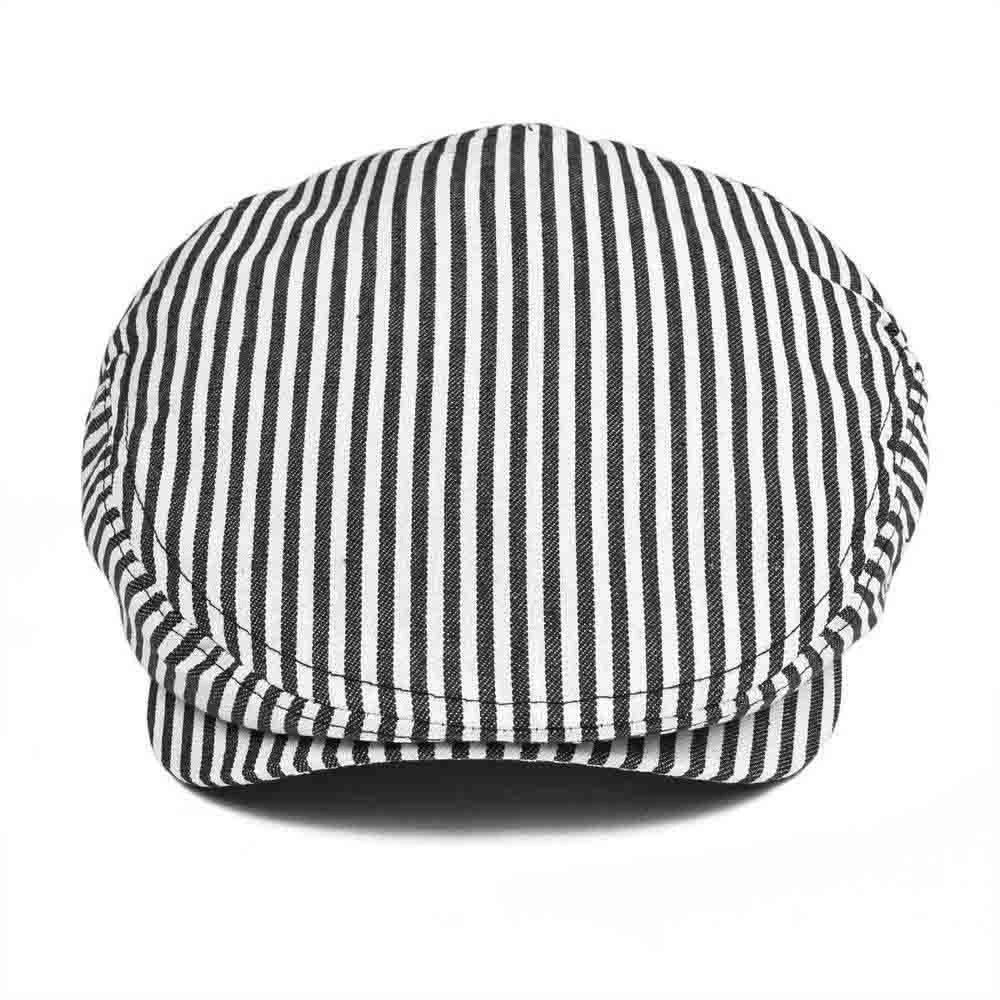 Casquette Plate en Coton à Rayures - Amiral 2