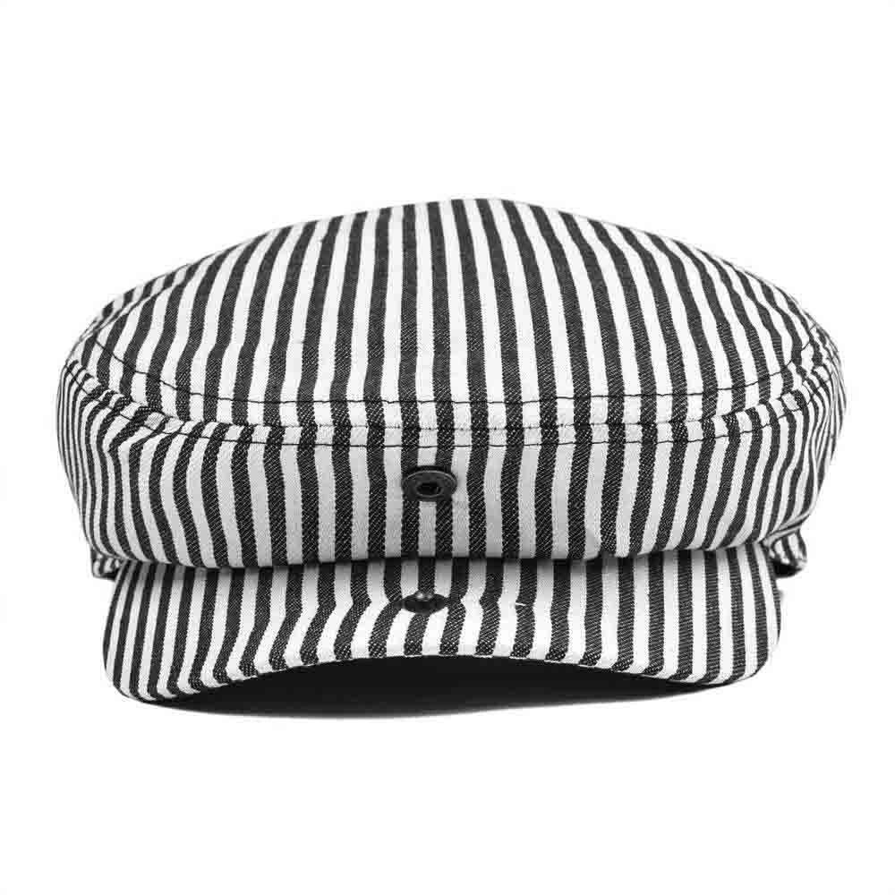 Casquette Plate en Coton à Rayures - Amiral 3