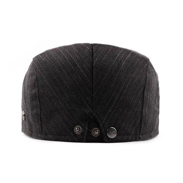Casquette Plate en Coton à Rayures - Ardoisette 3