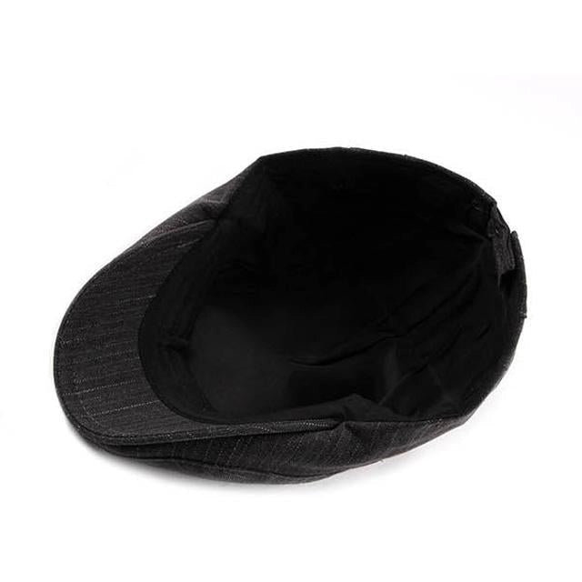 Casquette Plate en Coton à Rayures - Ardoisette 4