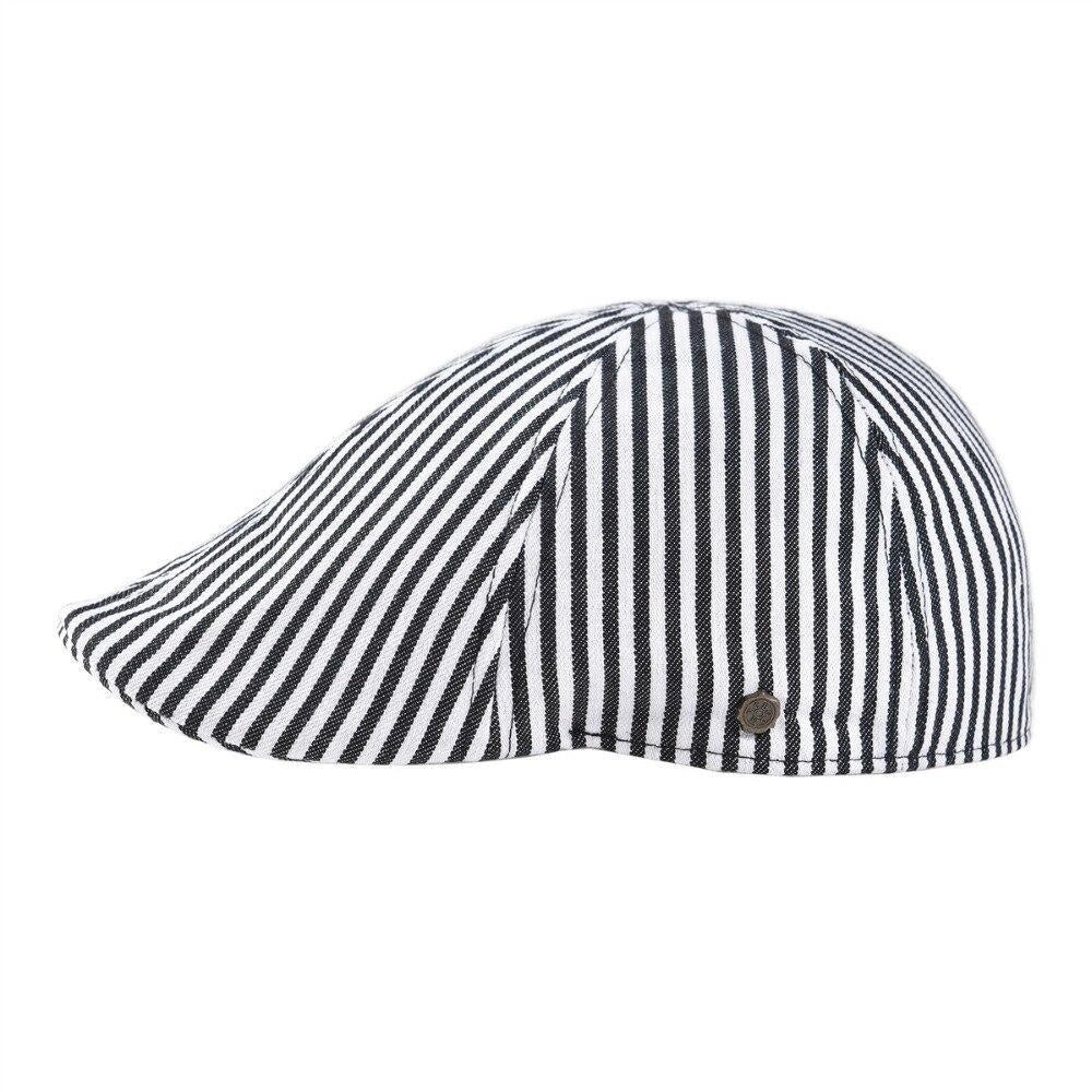 Casquette Plate en Coton à Rayures - Écume 3