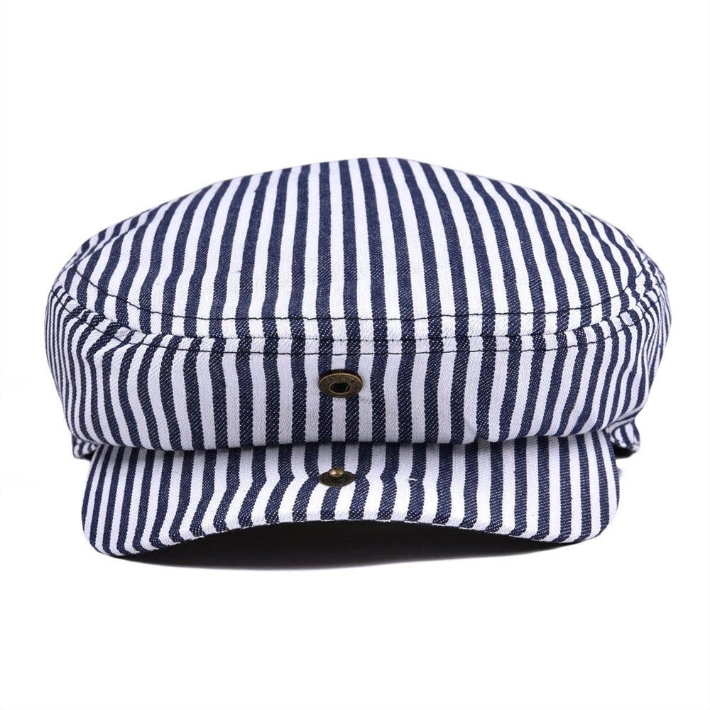 Casquette Plate en Coton à Rayures - Marinière 2