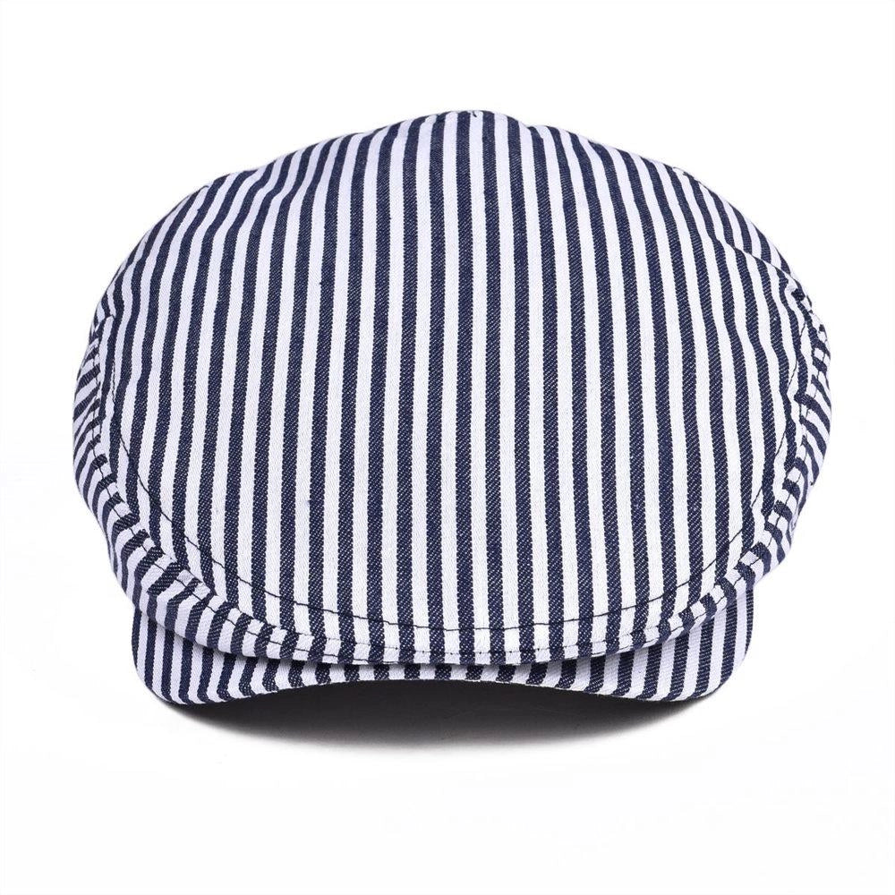 Casquette Plate en Coton à Rayures - Marinière 3