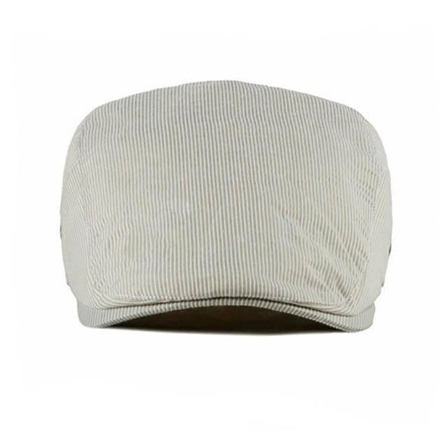 Casquette Plate en Coton à Rayures - Sablune 2