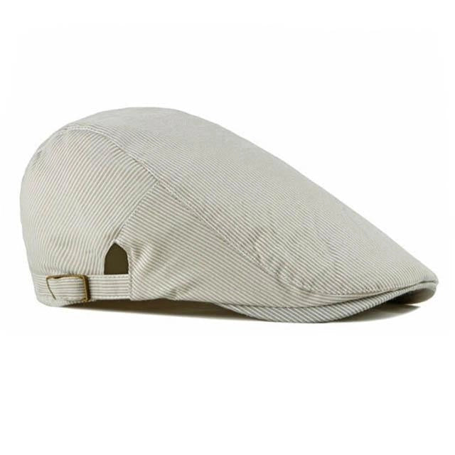 Casquette Plate en Coton à Rayures - Sablune 3
