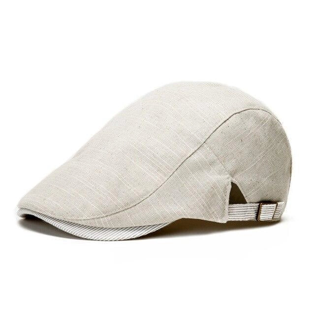 Casquette Plate en Coton Beige - Sablier 1