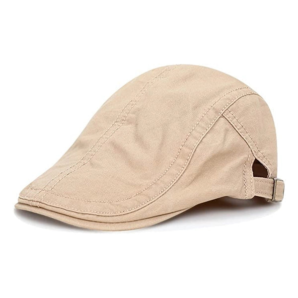 Casquette Plate en Coton Beige - Sablonnet 1