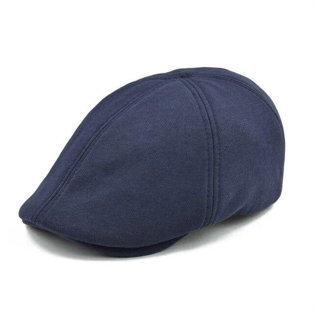 Casquette Plate en Coton Bleu Foncé - Navyveil 1