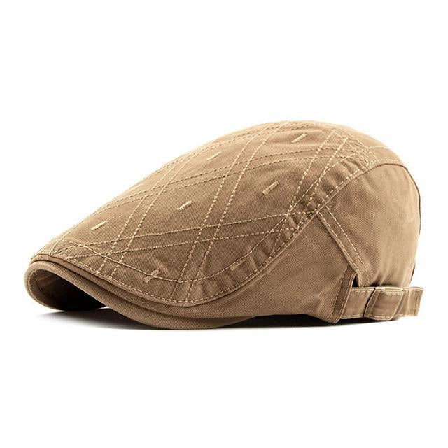 Casquette Plate en Coton Camel - Caravan 1