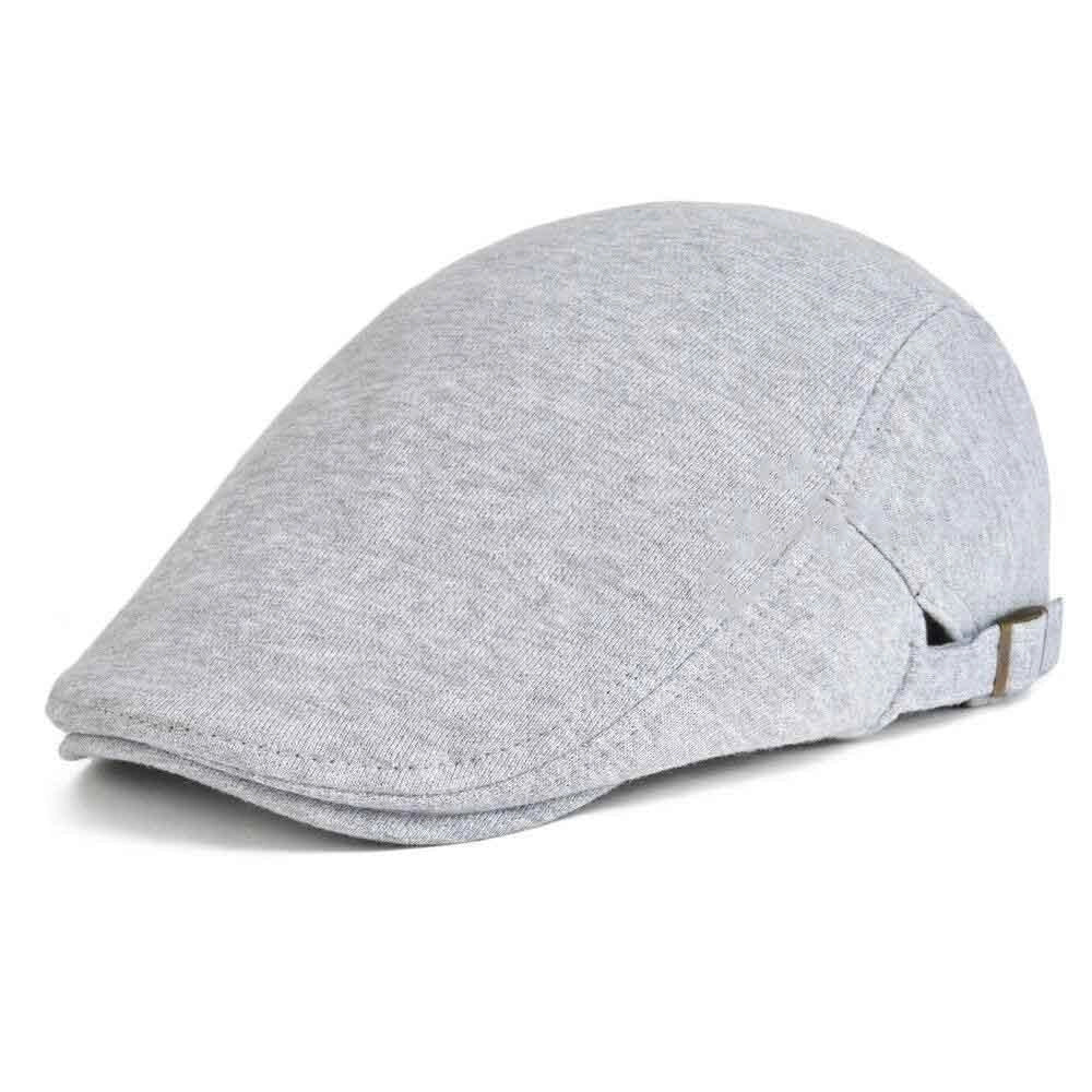 Casquette Plate en Coton Gris Clair - Luminello 1