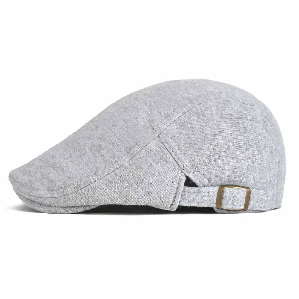 Casquette Plate en Coton Gris Clair - Luminello 2