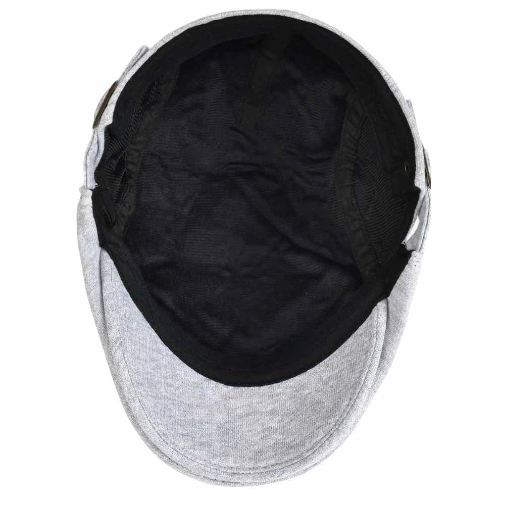 Casquette Plate en Coton Gris Clair - Luminello 5