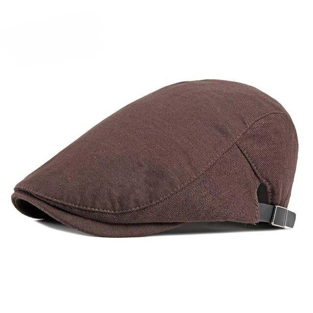 Casquette Plate en Coton Marron - Muscade 1