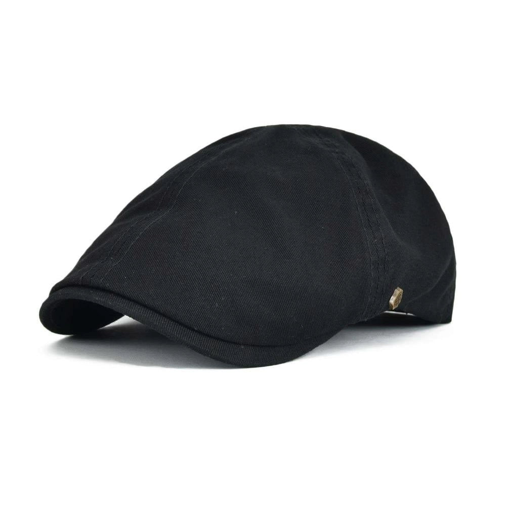 Casquette Plate en Coton Noir - Ébène 1