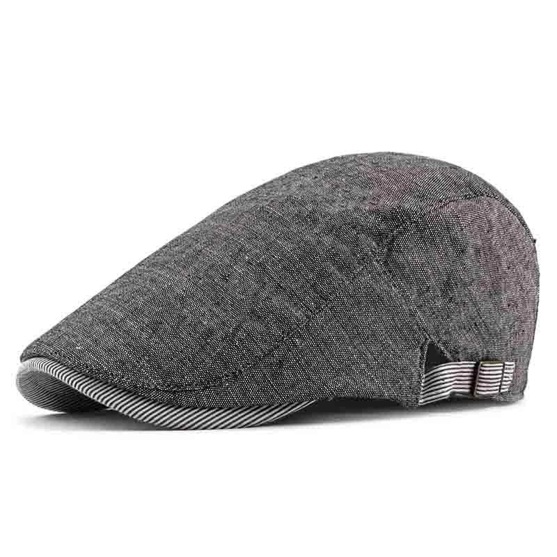 Casquette Plate en Coton Noir - Équinoxe 1