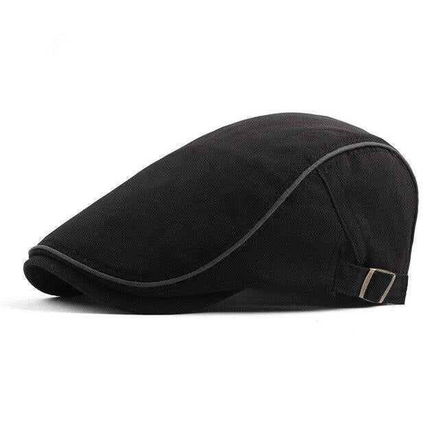 Casquette Plate en Coton Noir - Serein 1