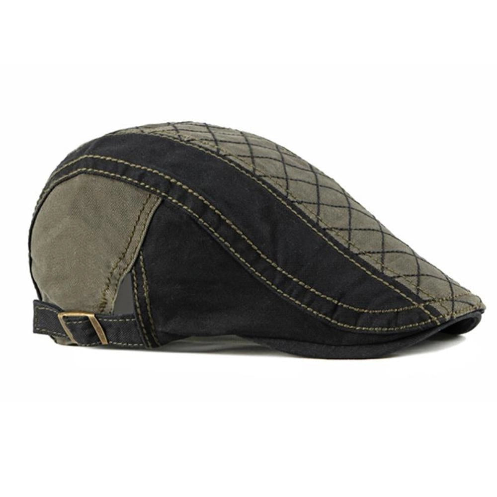 Casquette Plate en Coton Patchwork - Feldgrau 2