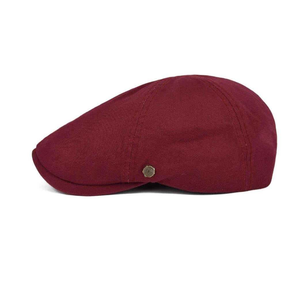 Casquette Plate en Coton Rouge - Grenat 3