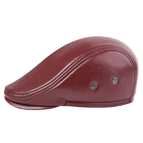 Casquette Plate en Cuir - Bordeaux 2