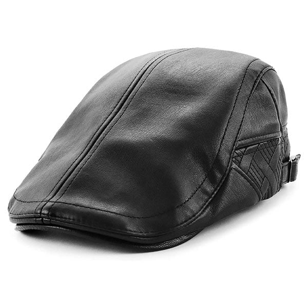 Casquette Plate en Cuir - Cuirminuit 1