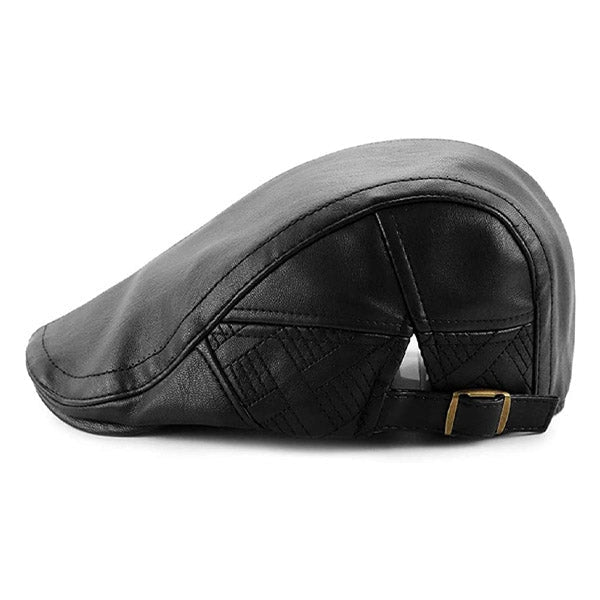 Casquette Plate en Cuir - Cuirminuit 2