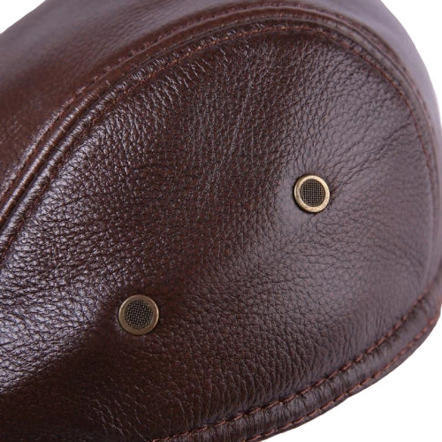 Casquette Plate en Cuir Marron - Kilwinning 2