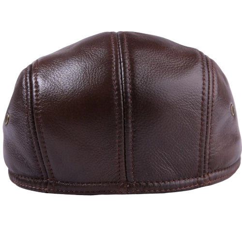 Casquette Plate en Cuir Marron - Kilwinning 3