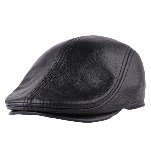 Casquette Plate en Cuir Noir - Gloucester 1