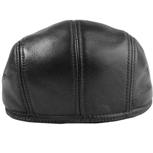 Casquette Plate en Cuir Noir - Gloucester 3