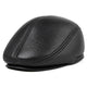 Casquette Plate en Cuir Noir - Sombrecuir