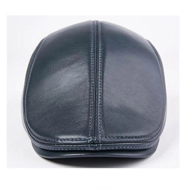 Casquette Plate en Cuir - Saphir 2