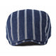 Casquette Plate en Denim à Rayures - Blueport