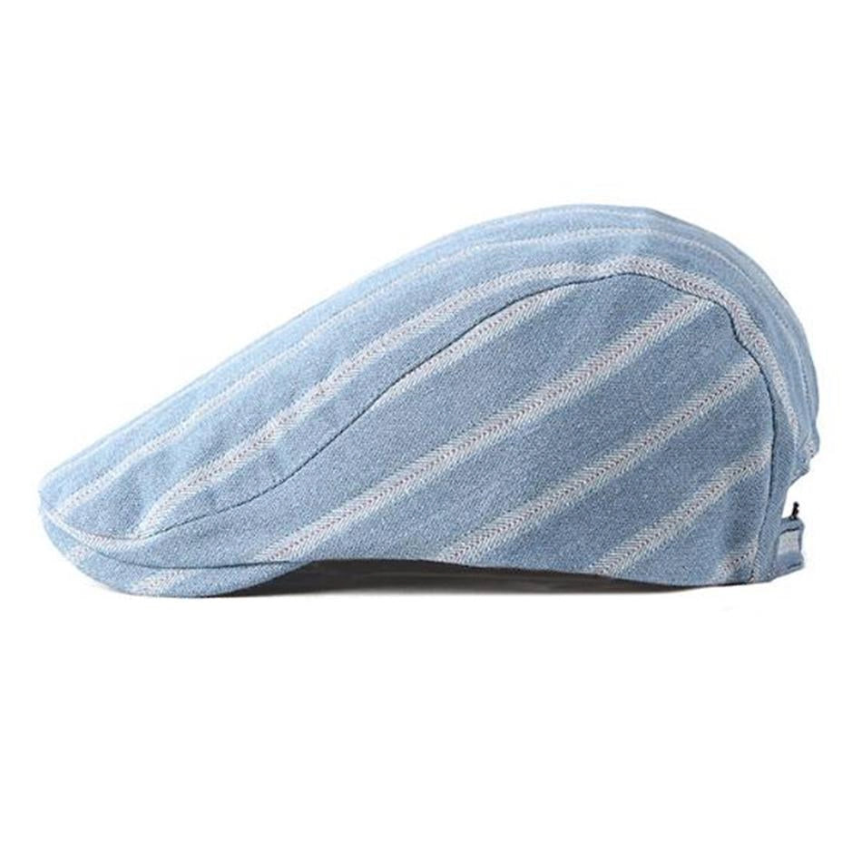 Casquette Plate en Denim Bleu Clair - Azurlume 2