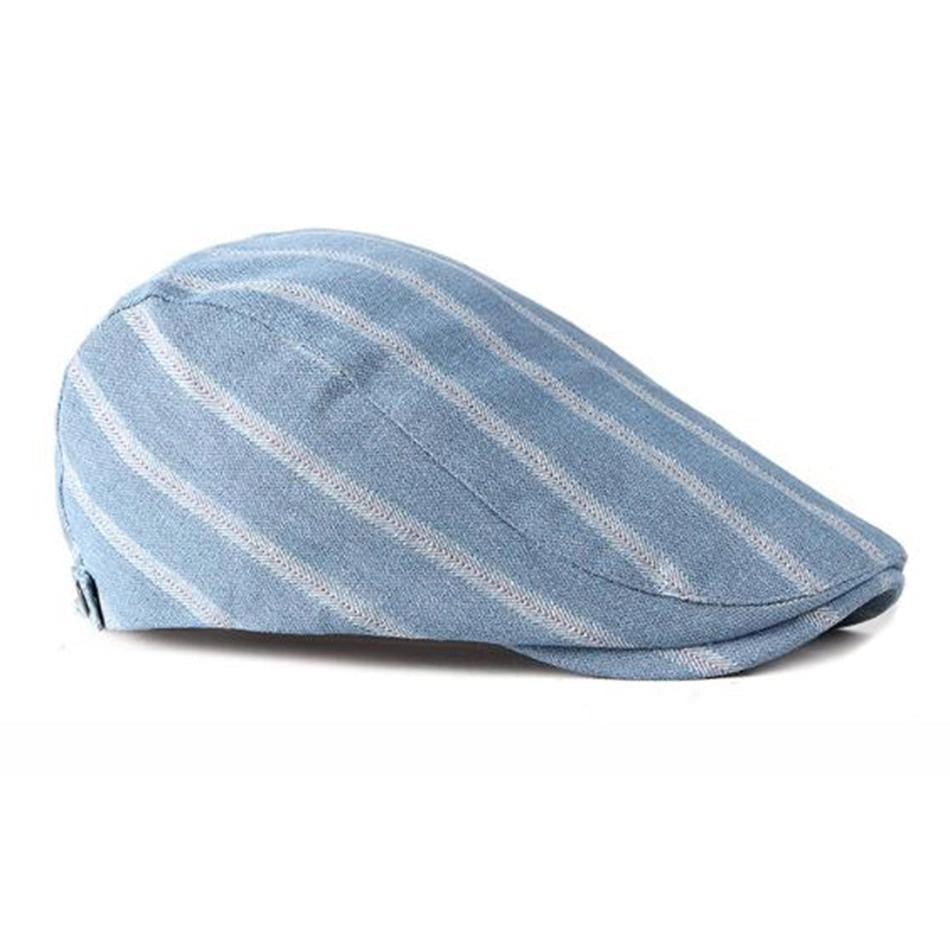 Casquette Plate en Denim Bleu Clair - Azurlume 3